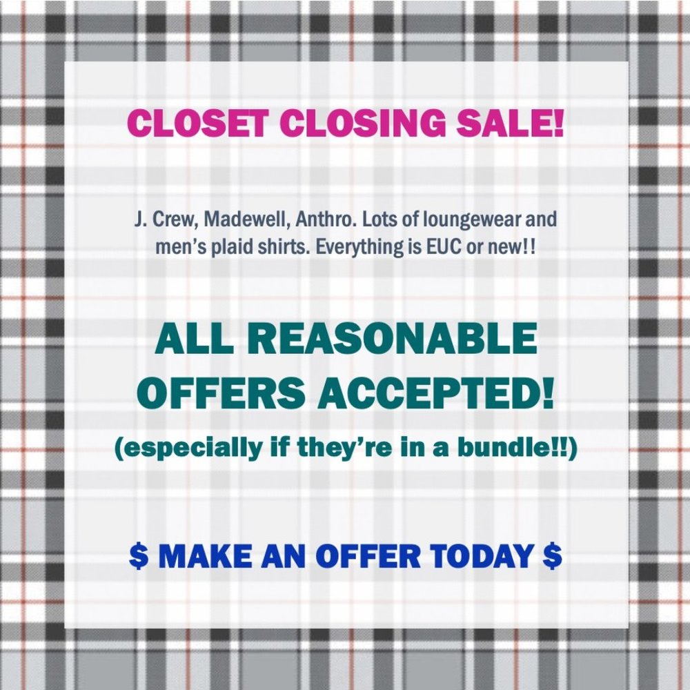 Closet Closing Sale!